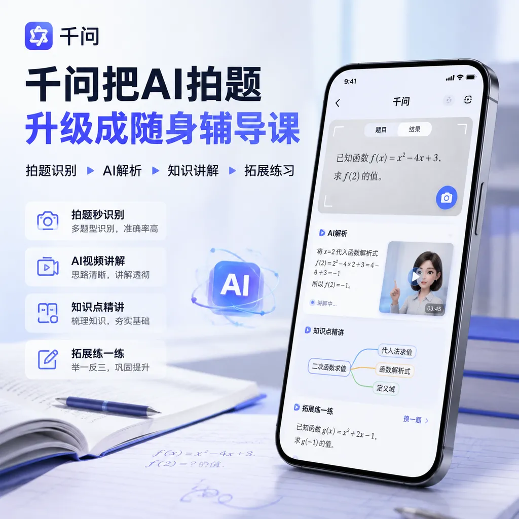 千问把AI拍题升级成随身辅导课