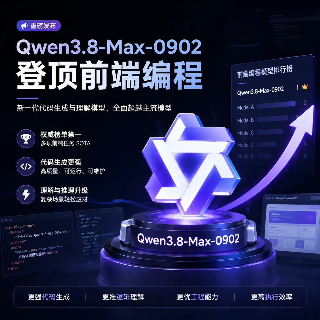 Qwen3.8-Max-0902登顶前端编程