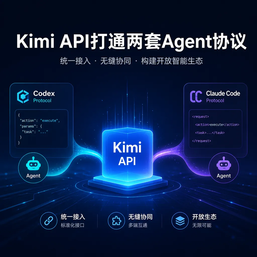 <think>**Translating API integration title**</think>
Kimi API Integrates Two Agent Protocols