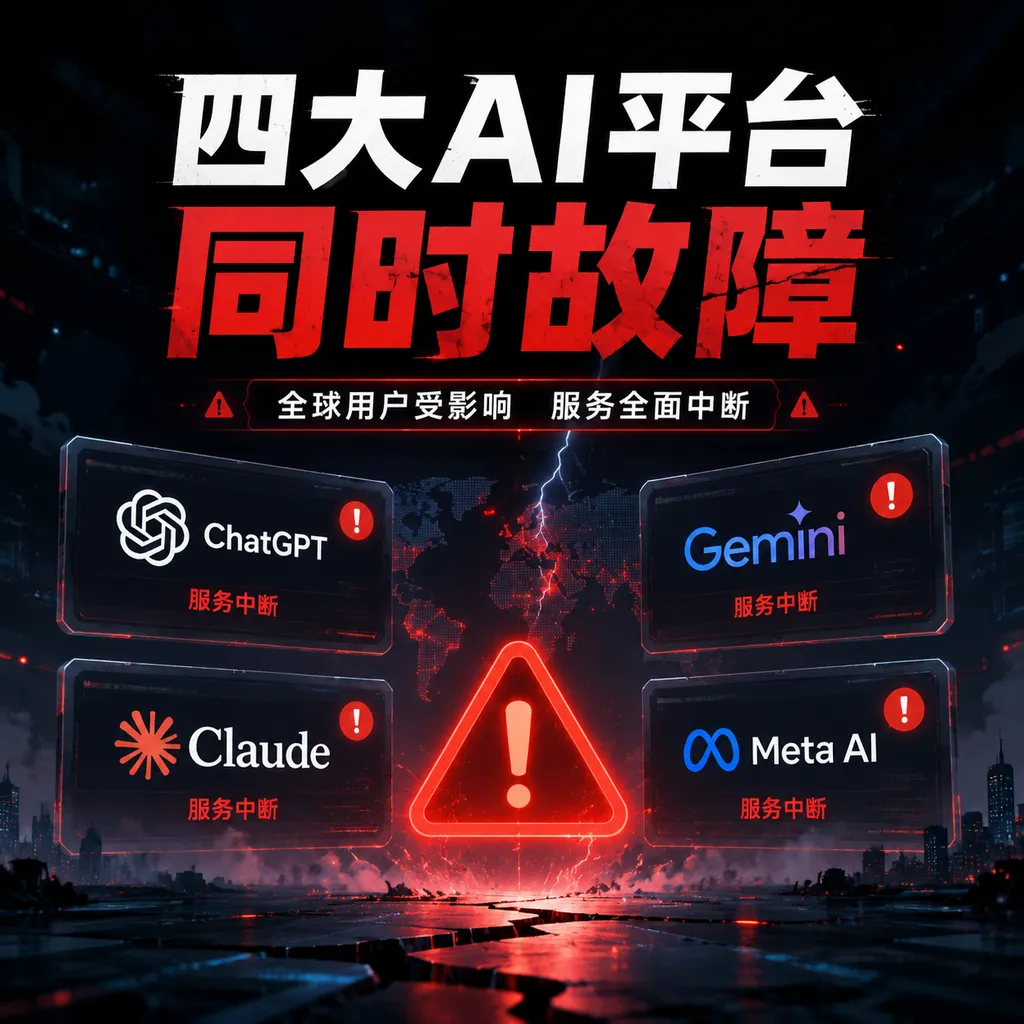 <think>**Translating headline text**</think>
Four Major AI Platforms Fail Simultaneously