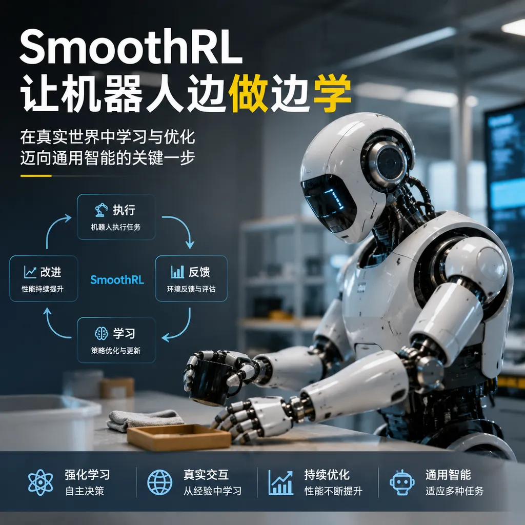 <think>**Crafting SmoothRL description title**</think>
SmoothRL Lets Robots Learn While Doing