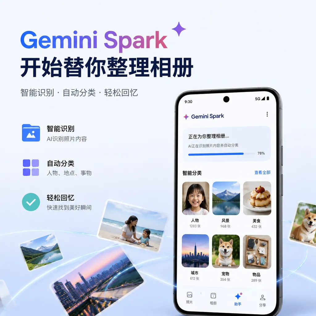 Gemini Spark开始替你整理相册