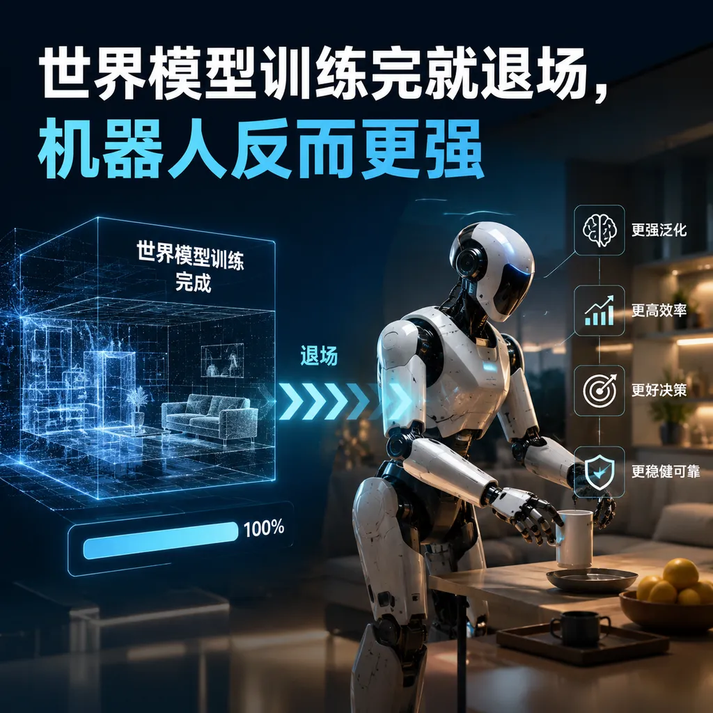 世界模型训练完就退场,机器人反而更强