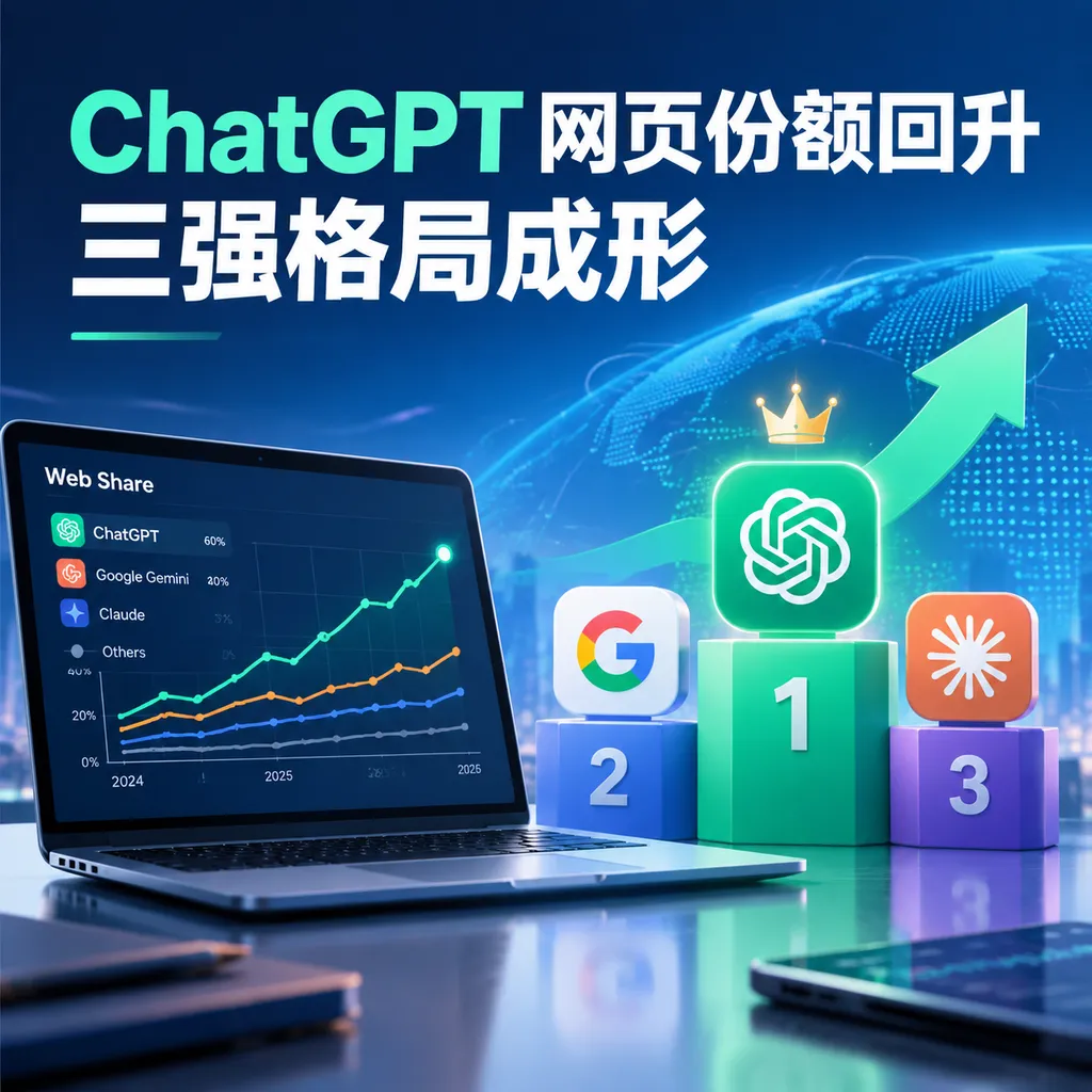 ChatGPT网页份额回升,三强格局成形