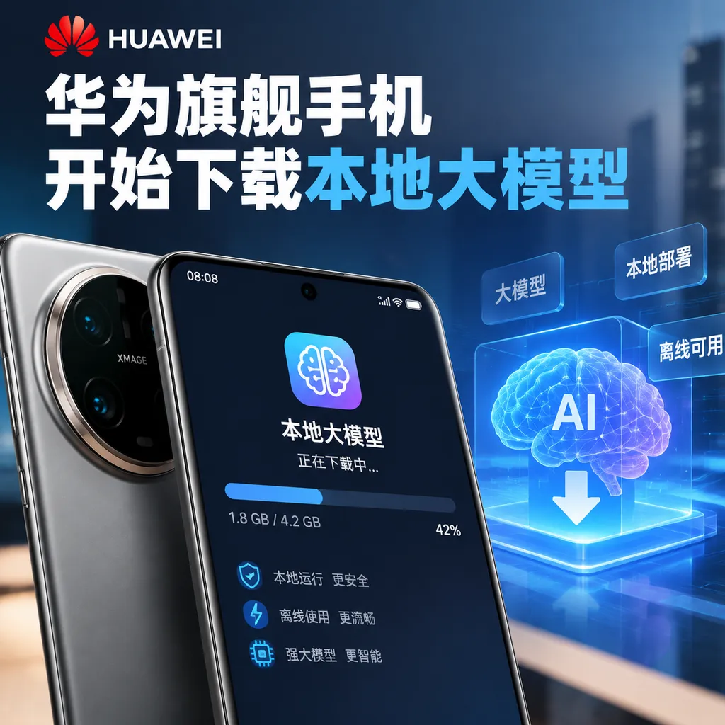 <think>**Drafting Huawei headline translation**
</think>
Huawei flagship smartphones begin downloading local large models.