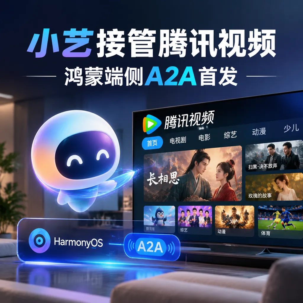 小艺接管腾讯视频,鸿蒙端侧A2A首发