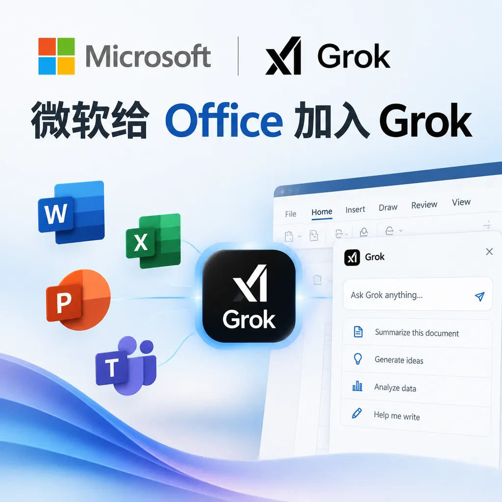 微软给 Office 加入 Grok