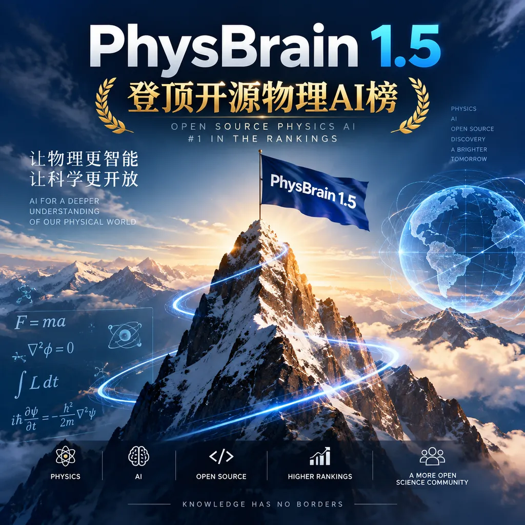 PhysBrain 1.5登顶开源物理AI榜