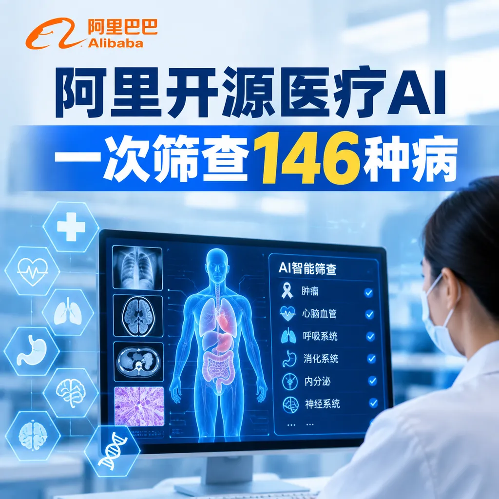 阿里开源医疗AI,一次筛查146种病
