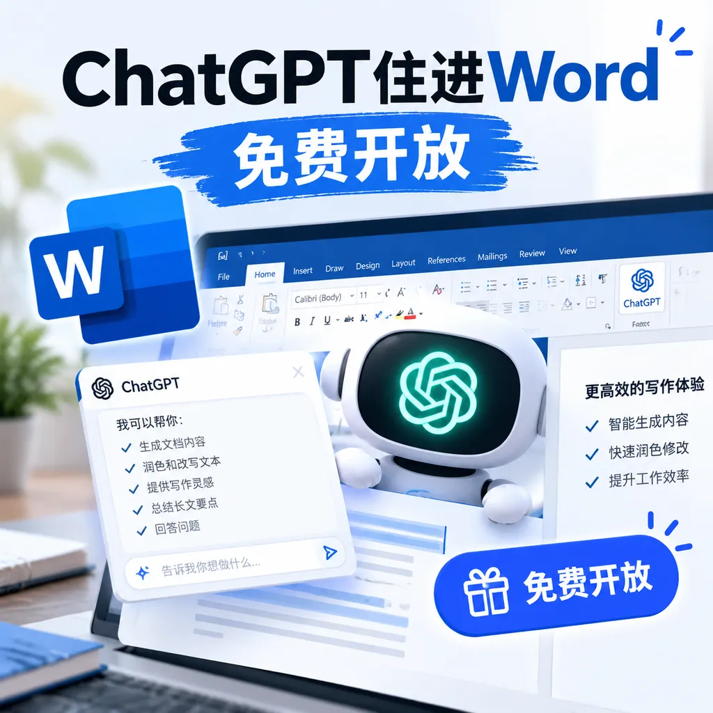 ChatGPT住进Word,免费开放