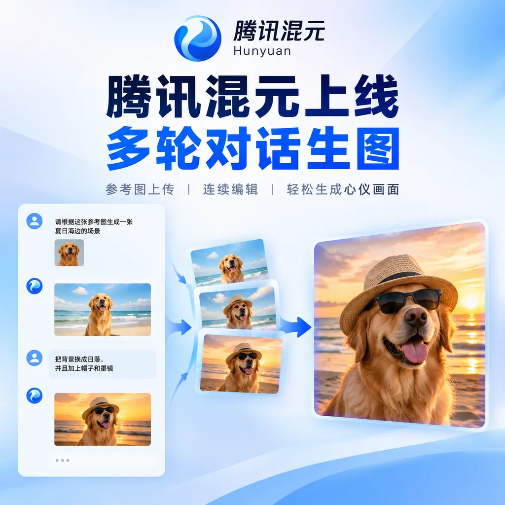 腾讯混元上线多轮对话生图