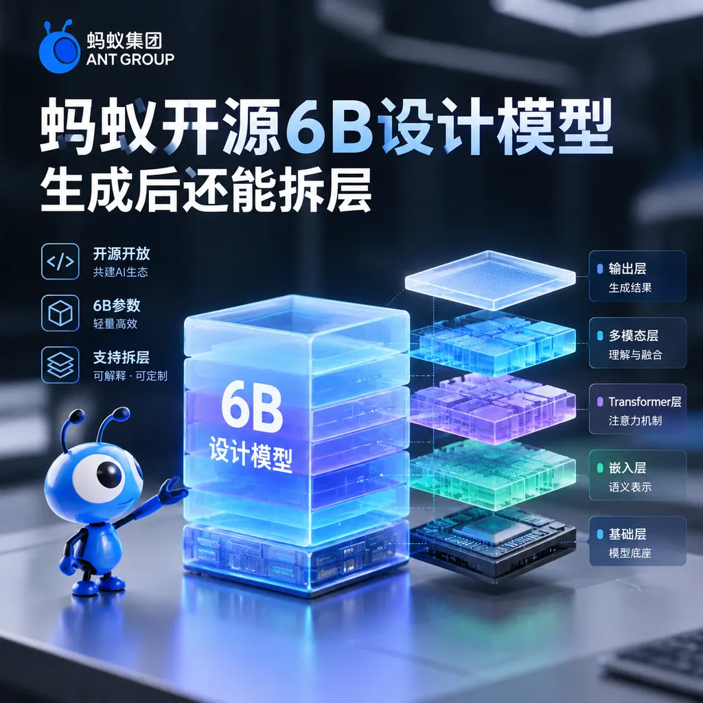蚂蚁开源6B设计模型,生成后还能拆层