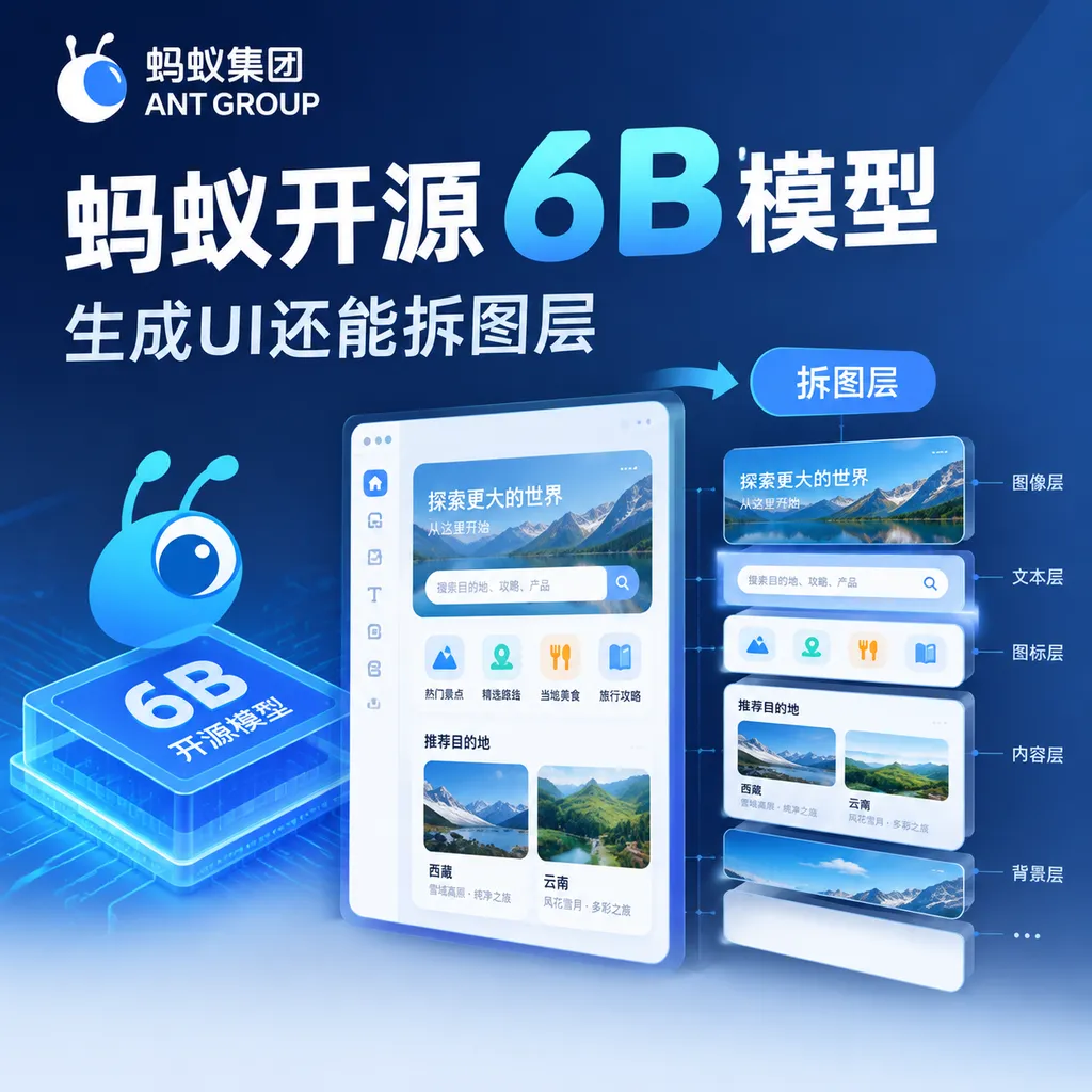Ant Group Open-Sources a 6B Model That Generates UIs and Can Even Separate Layers