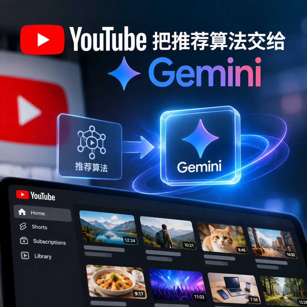 YouTube把推荐算法交给Gemini