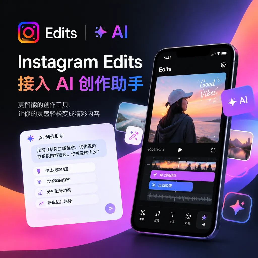 Instagram Edits接入AI创作助手
