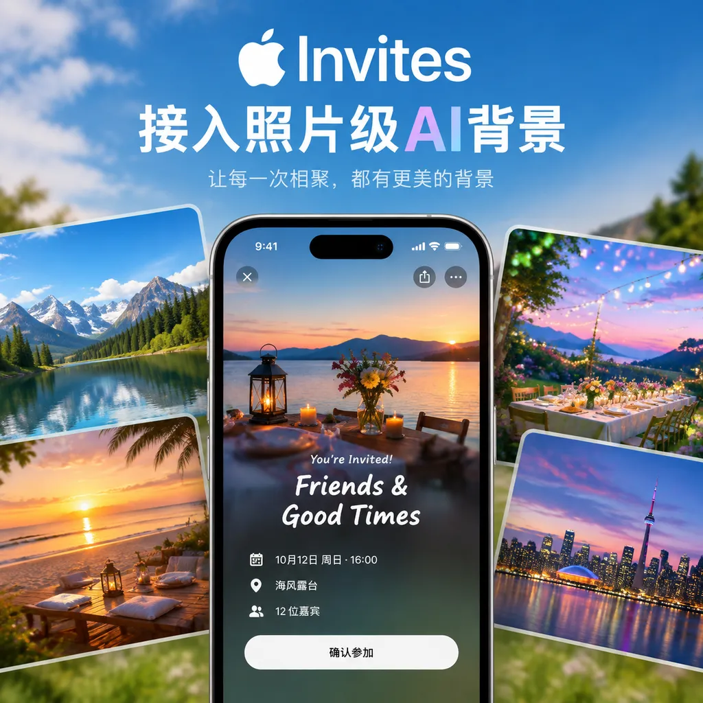 Apple Invites接入照片级AI背景