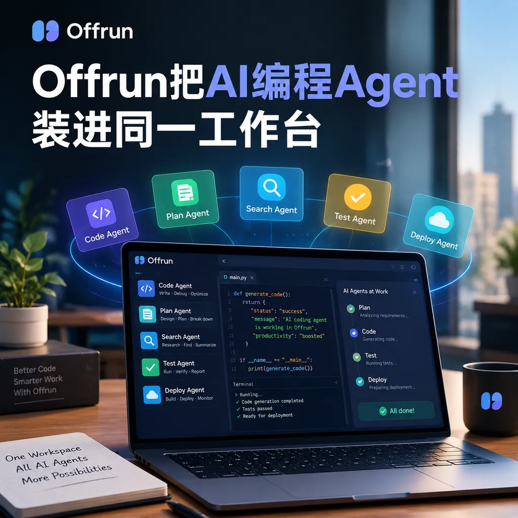 Offrun把AI编程Agent装进同一工作台