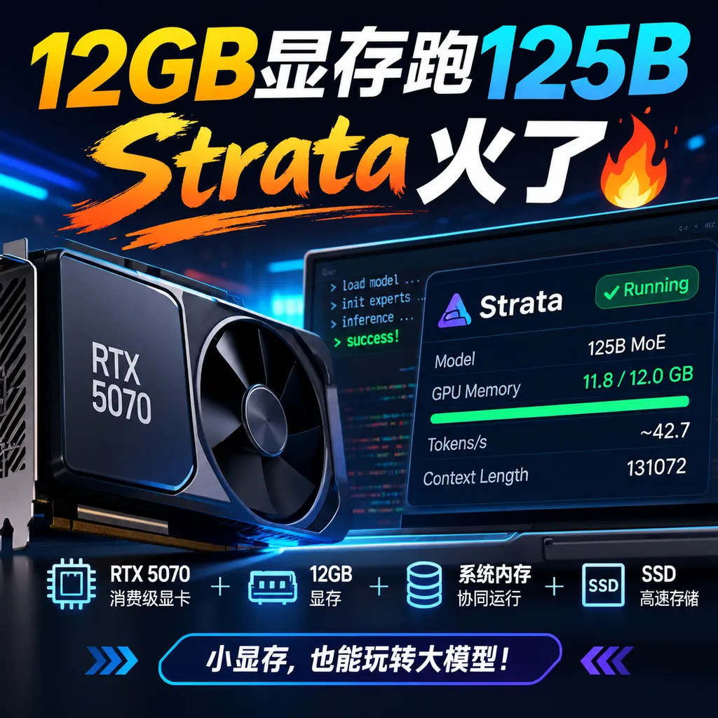 Run a 125B model on 12GB of VRAM: Strata takes off.