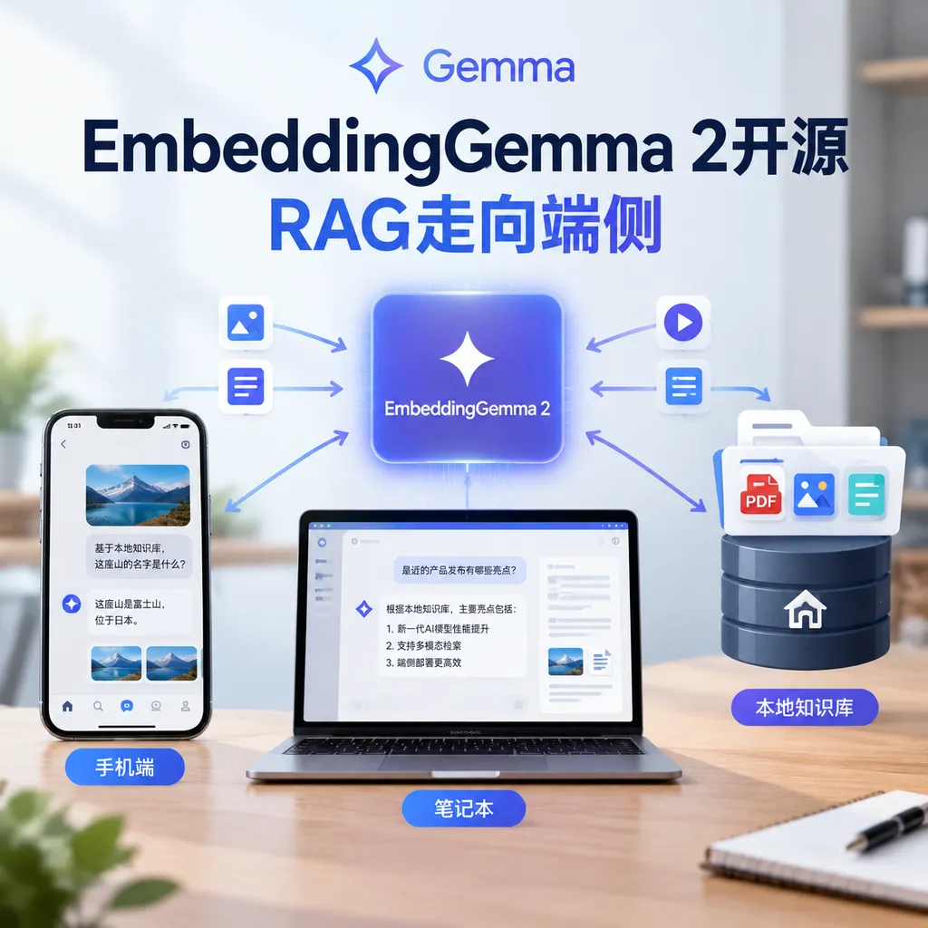 EmbeddingGemma 2开源,RAG走向端侧