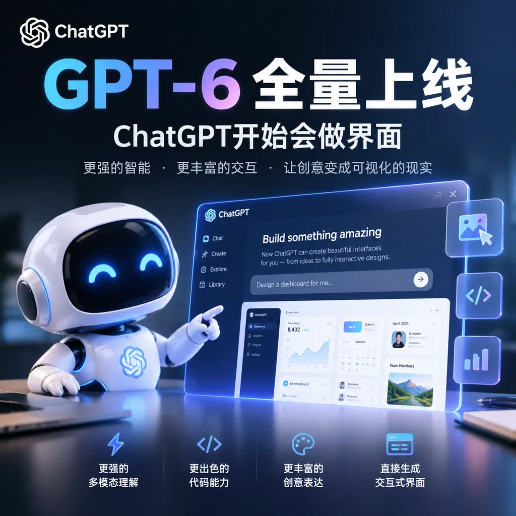 GPT-6全量上线,ChatGPT开始会做界面