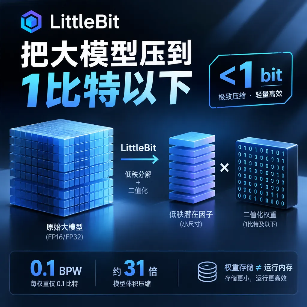 LittleBit把大模型压到1比特以下