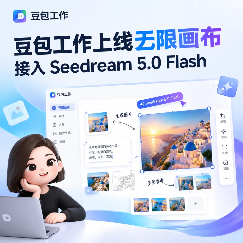 豆包工作上线无限画布,接入Seedream 5.0 Flash
