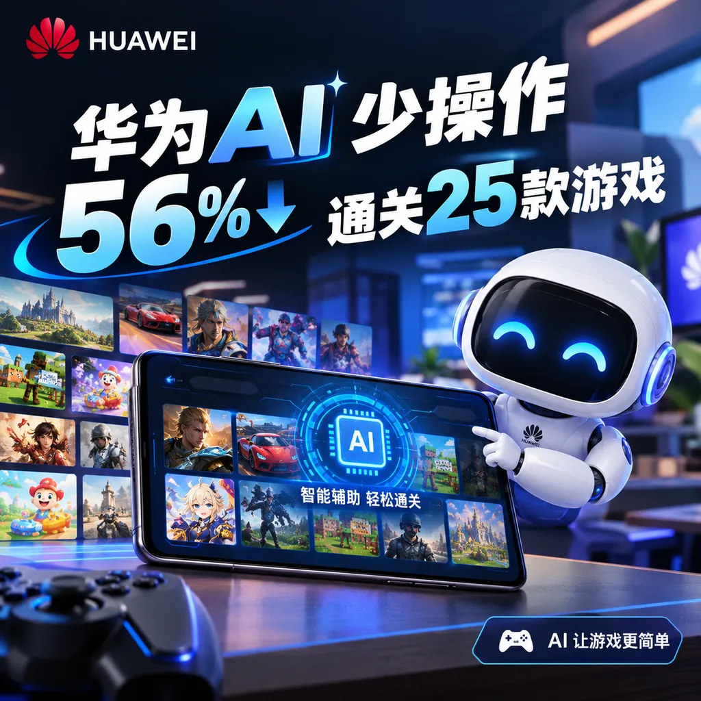华为AI少操作56%通关25款游戏