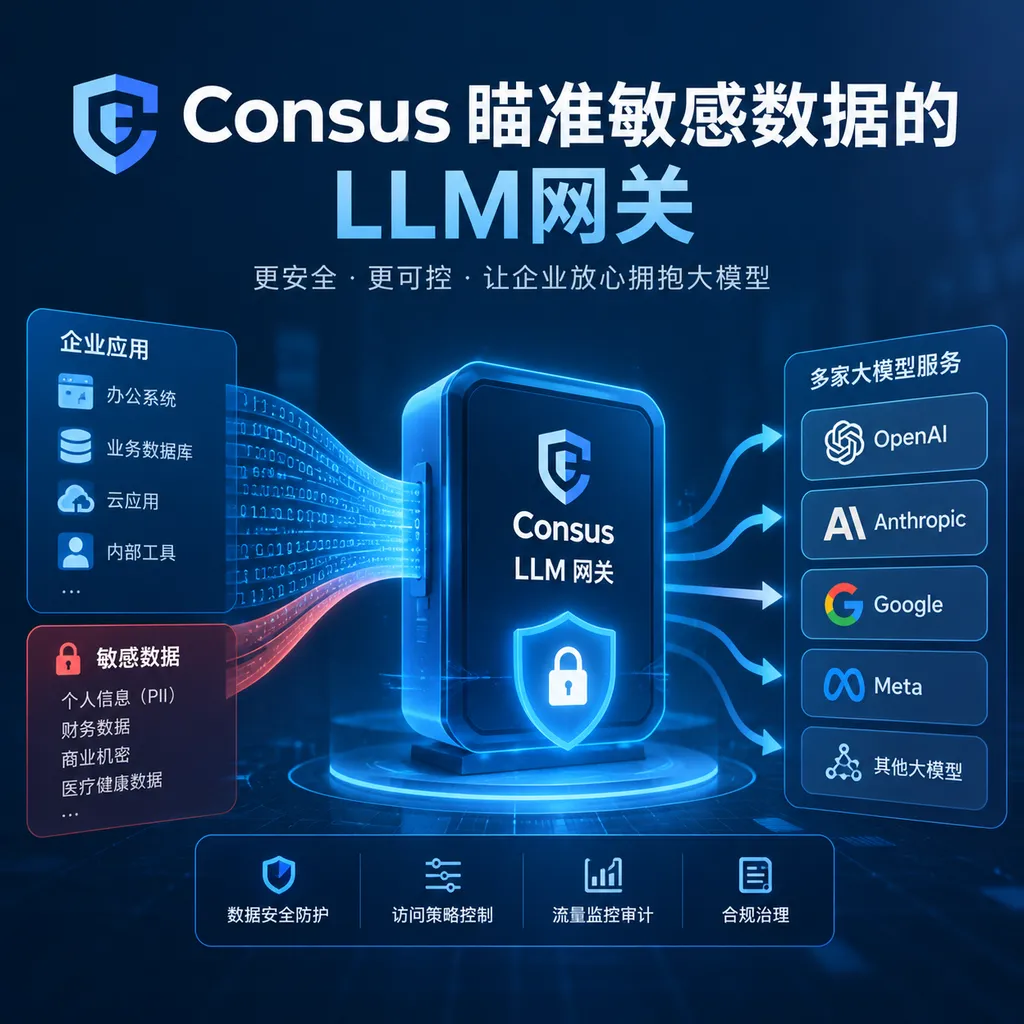 Consus瞄准敏感数据的LLM网关