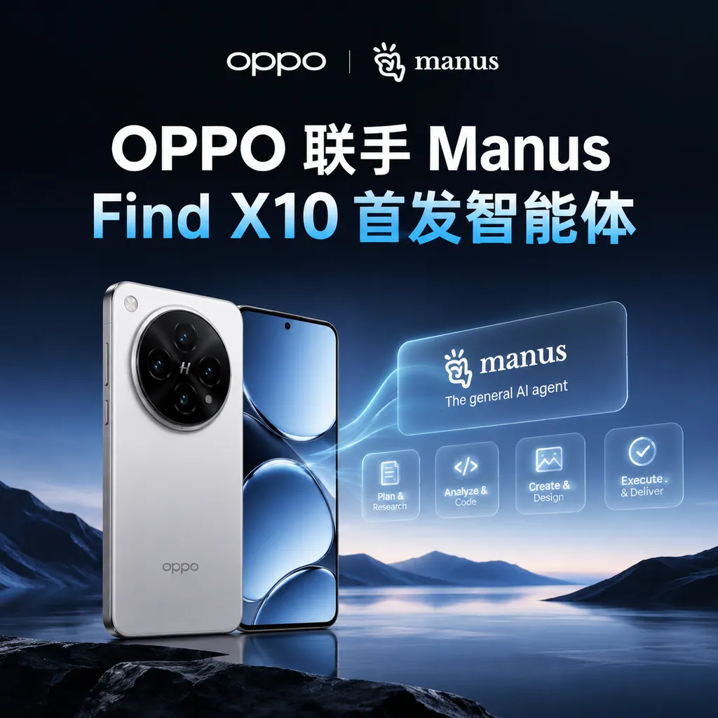 OPPO联手Manus,Find X10首发智能体