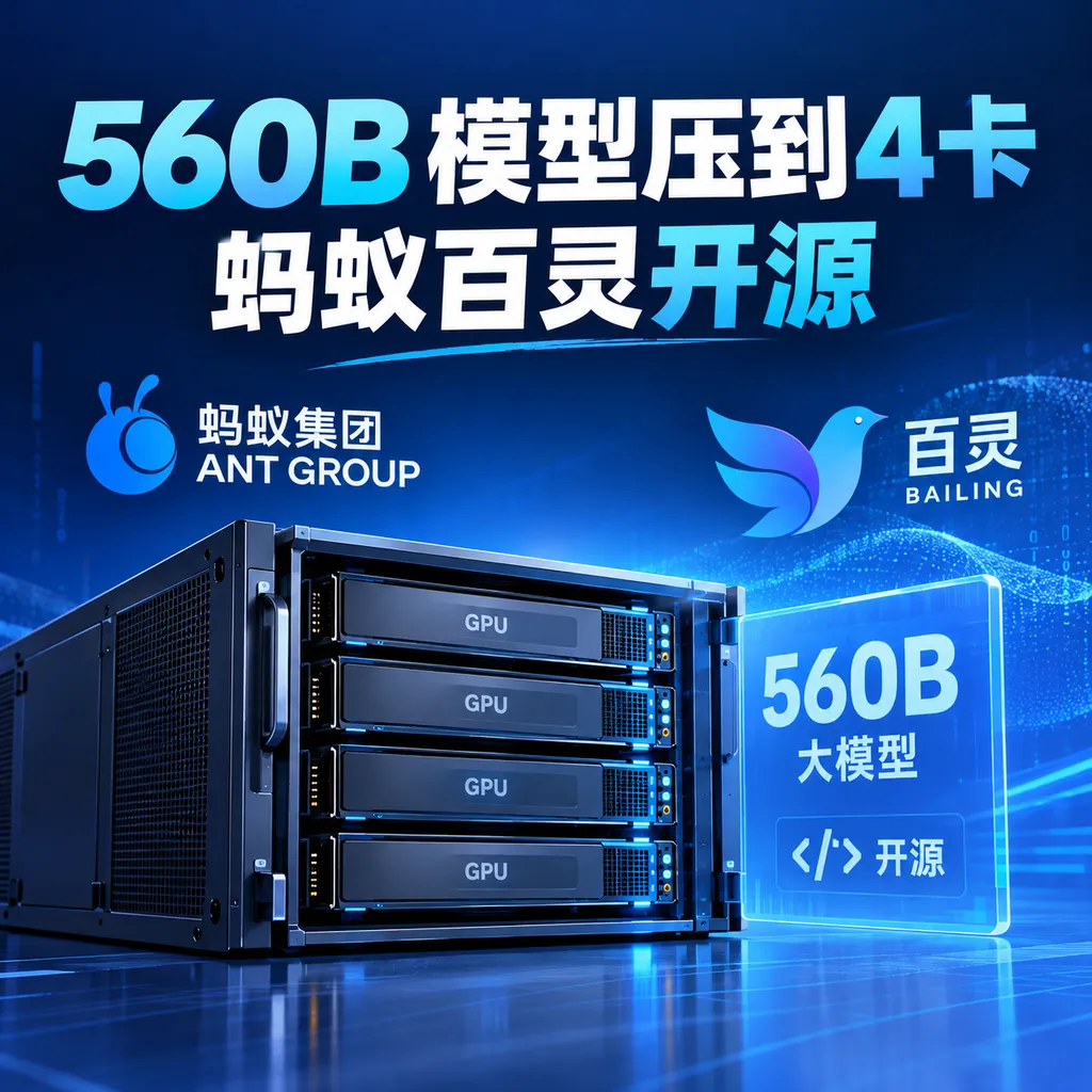 560B模型压到4卡,蚂蚁百灵开源