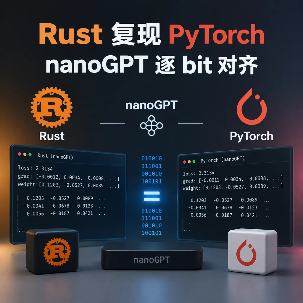Rust 复现 PyTorch，nanoGPT 逐 bit 对齐