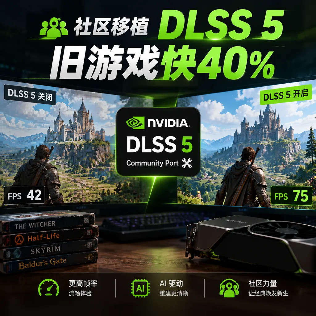 社区移植DLSS 5,旧游戏快40%