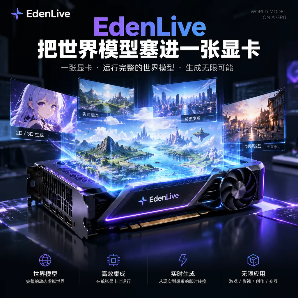 EdenLive把世界模型塞进一张显卡