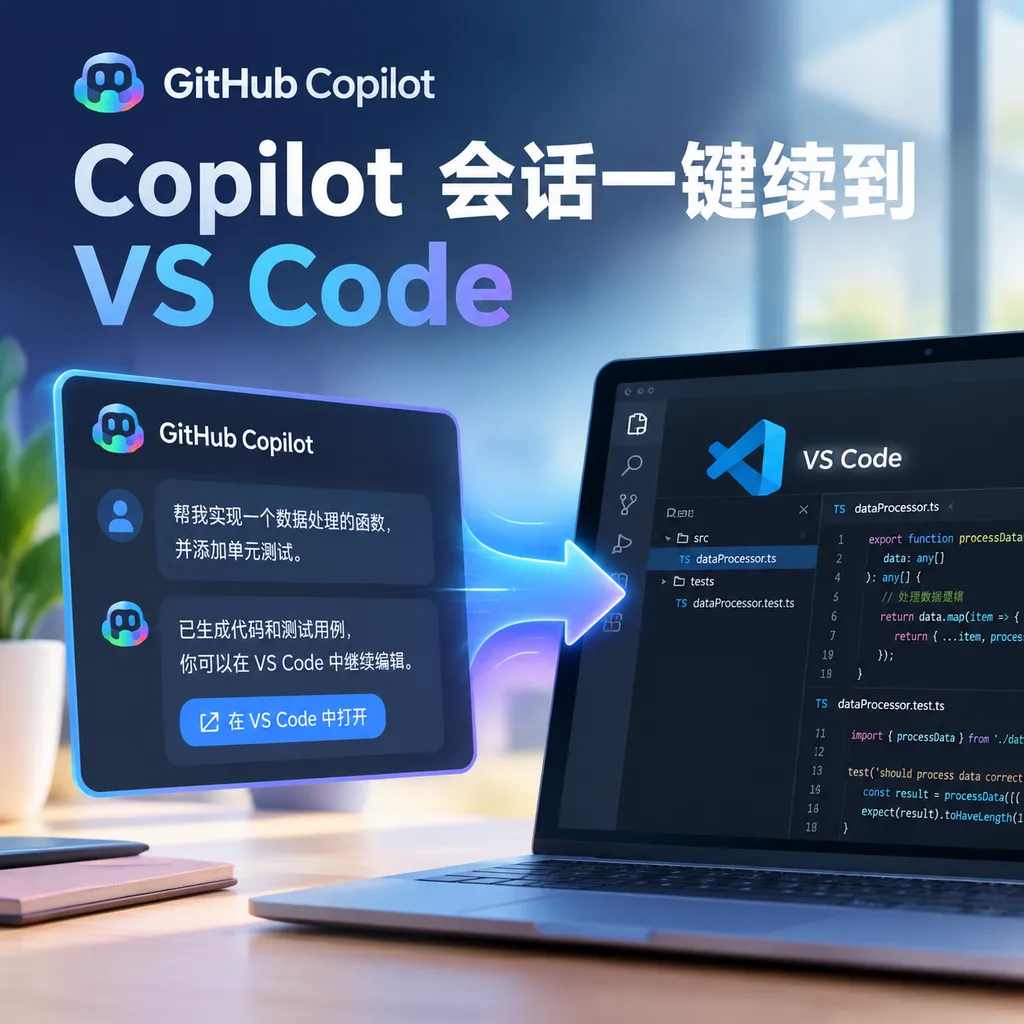 Copilot 会话一键续到 VS Code