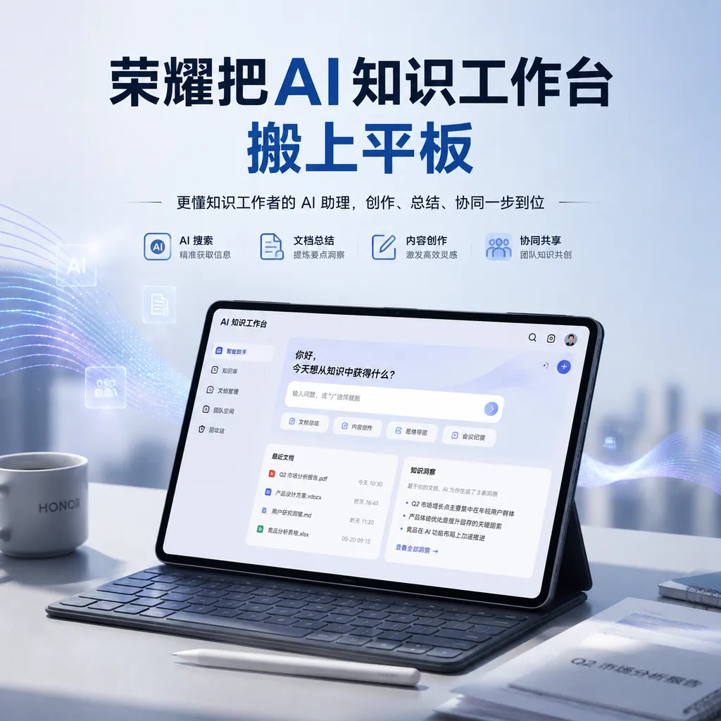 荣耀把AI知识工作台搬上平板