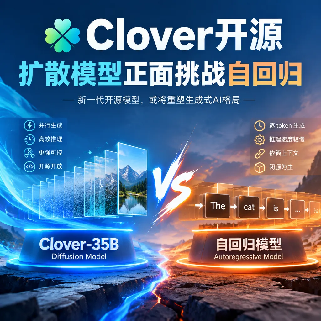Clover开源,扩散模型正面挑战自回归
