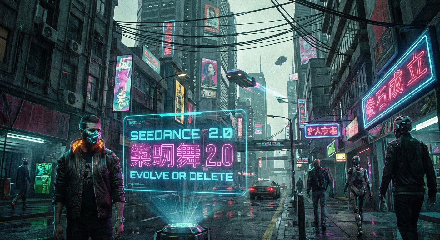 Seedance 2.0 生成的赛博朋克风格短片截帧