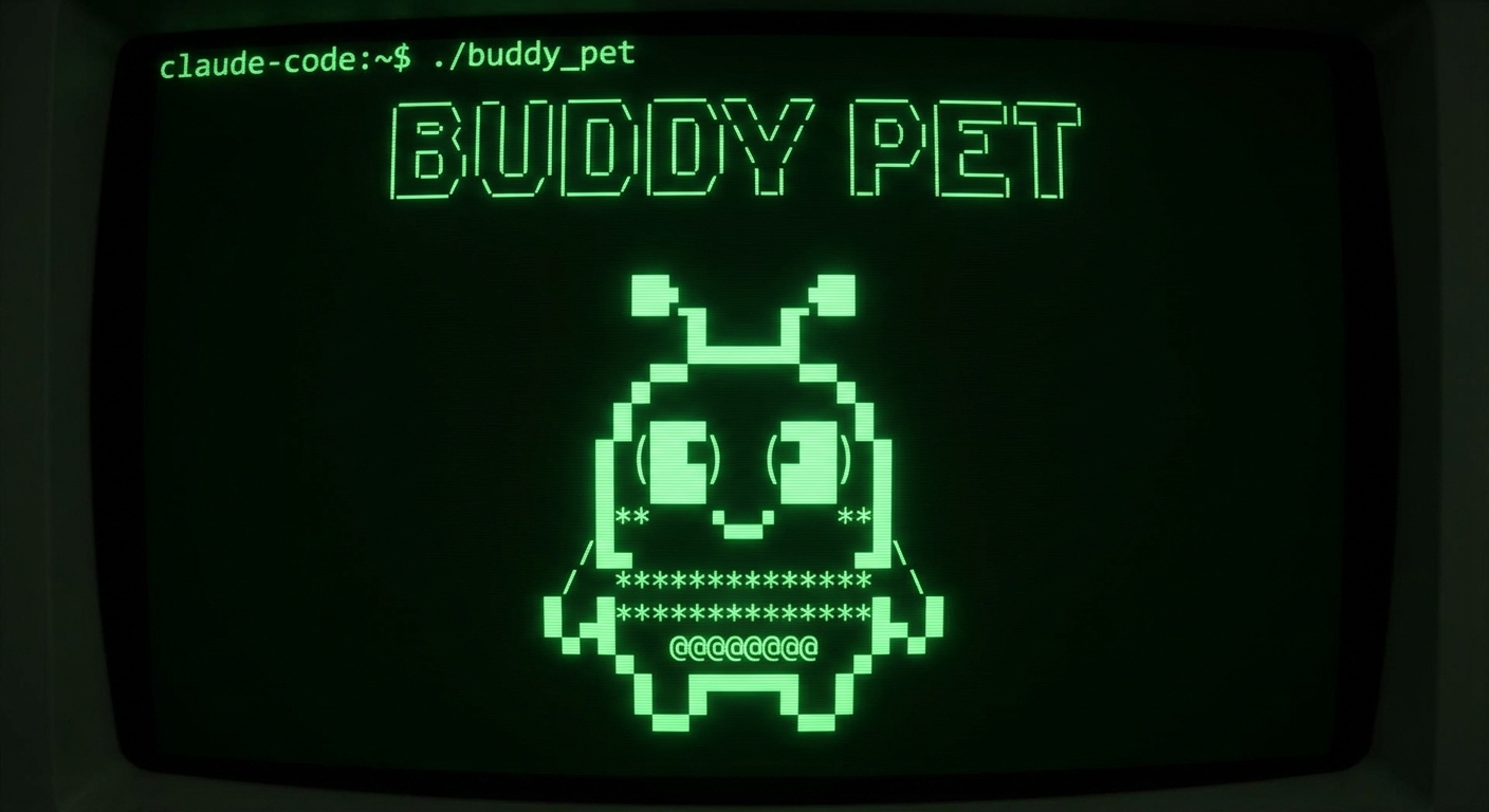 Claude Code 终端中 Buddy 电子宠物的 ASCII 艺术渲染效果