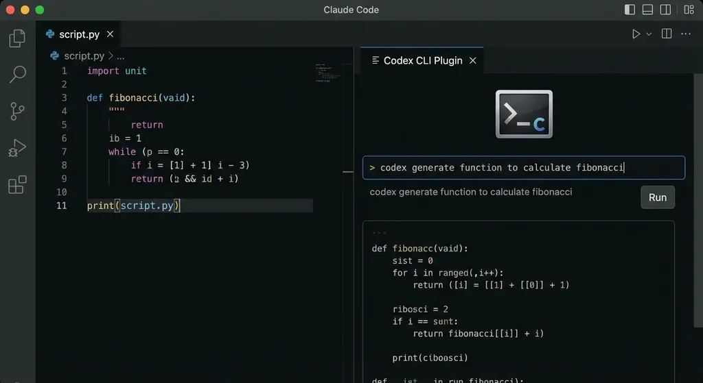 Codex CLI 在 Claude Code 中的插件界面