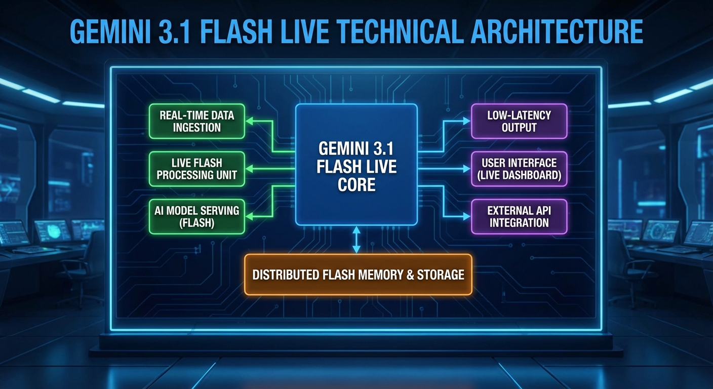 Gemini 3.1 Flash Live 的技术架构示意图