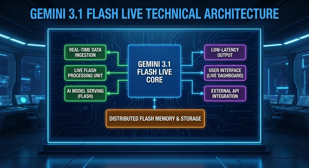 Gemini 3.1 Flash Live 的技术架构示意图