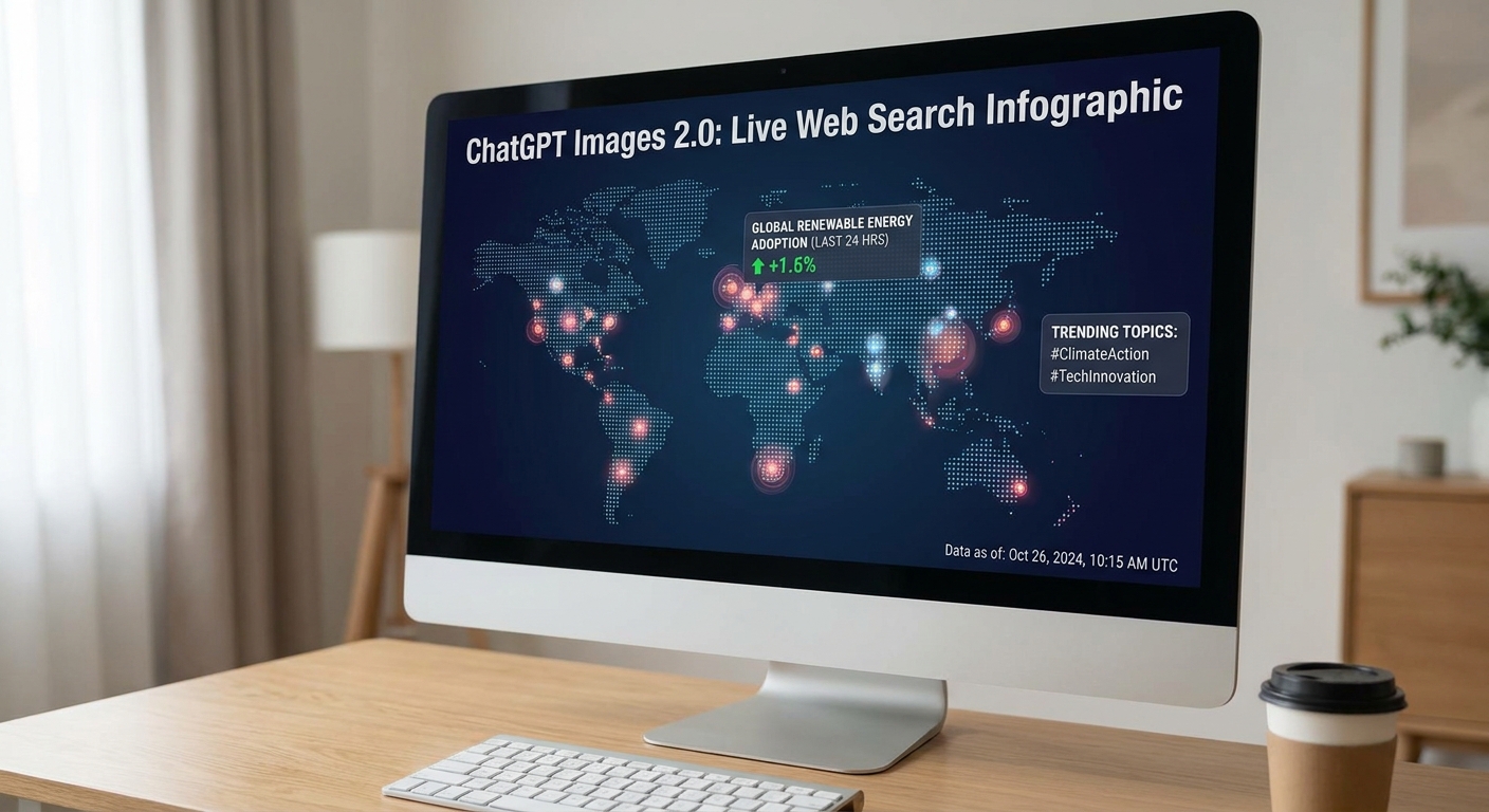 ChatGPT Images 2.0 生成的带有实时信息的图像示例，展示联网检索后生成的信息图