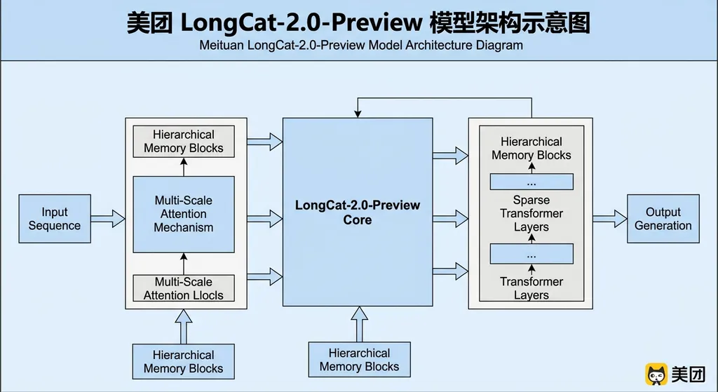美团 LongCat-2.0-Preview 模型架构示意图