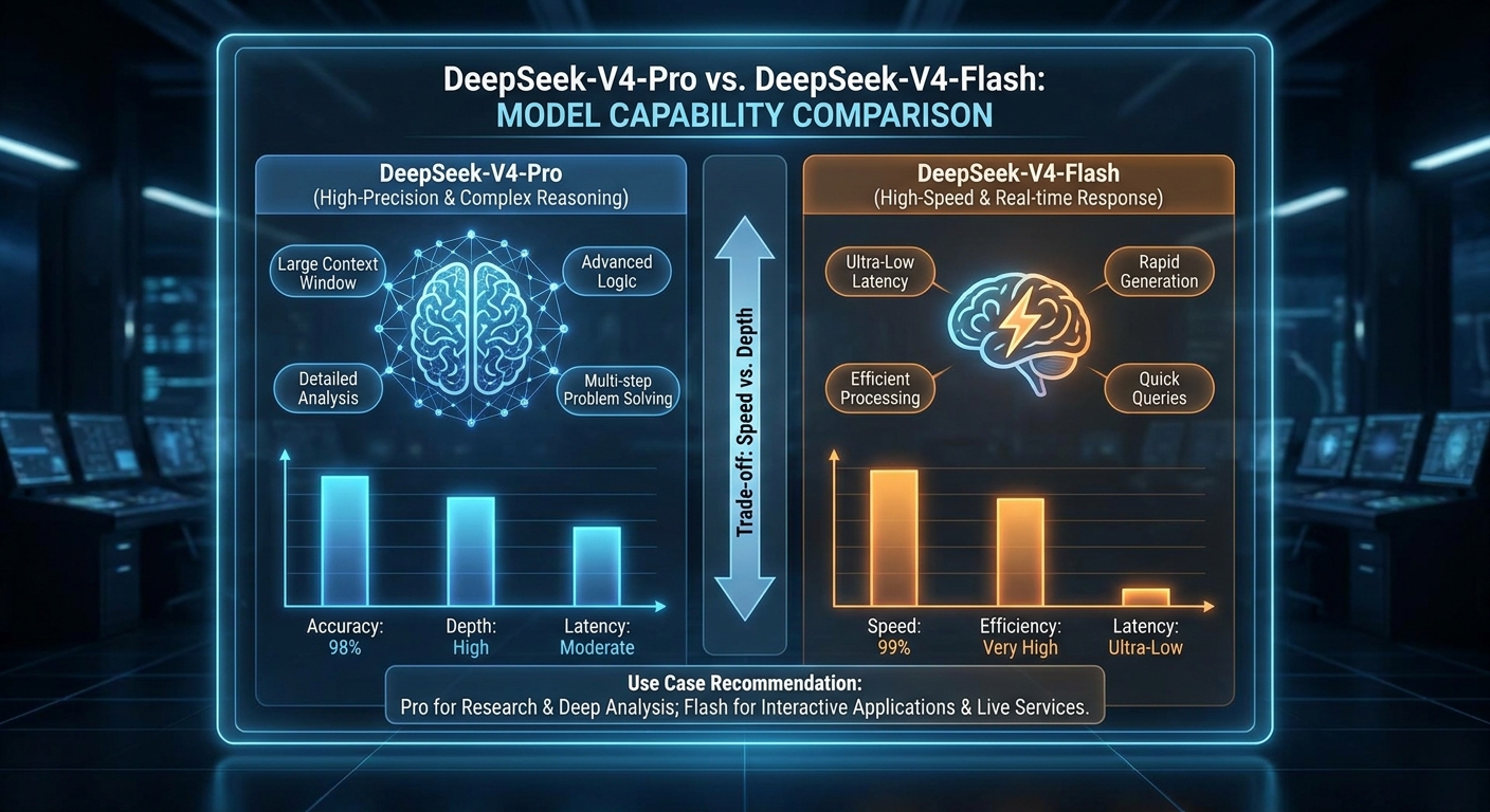 DeepSeek-V4-Pro 与 DeepSeek-V4-Flash 模型能力对比图