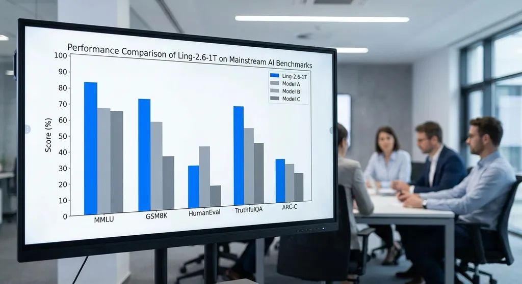Ling-2.6-1T 在主流基准测试中的表现对比图