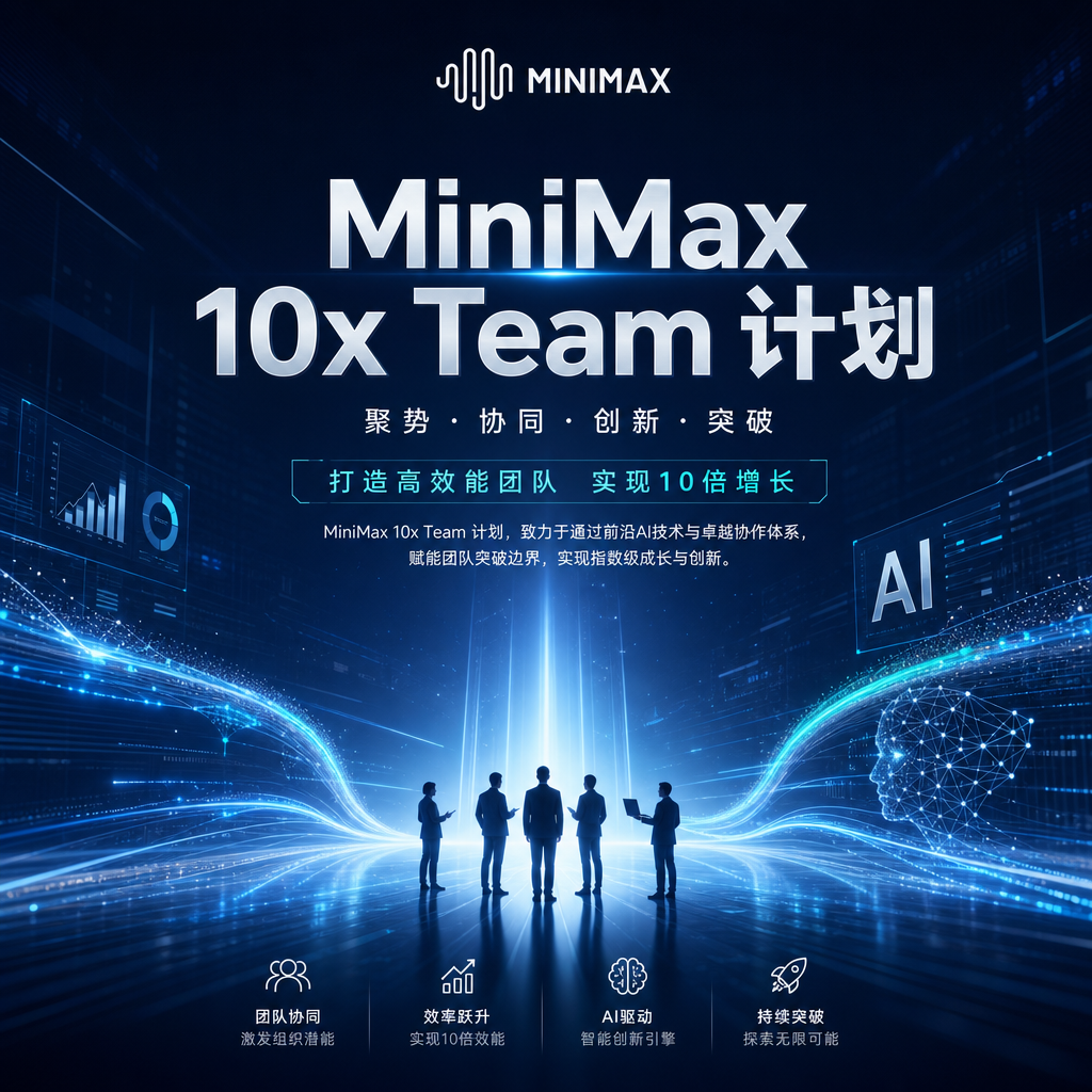 MiniMax 10x Team 计划官方宣传图