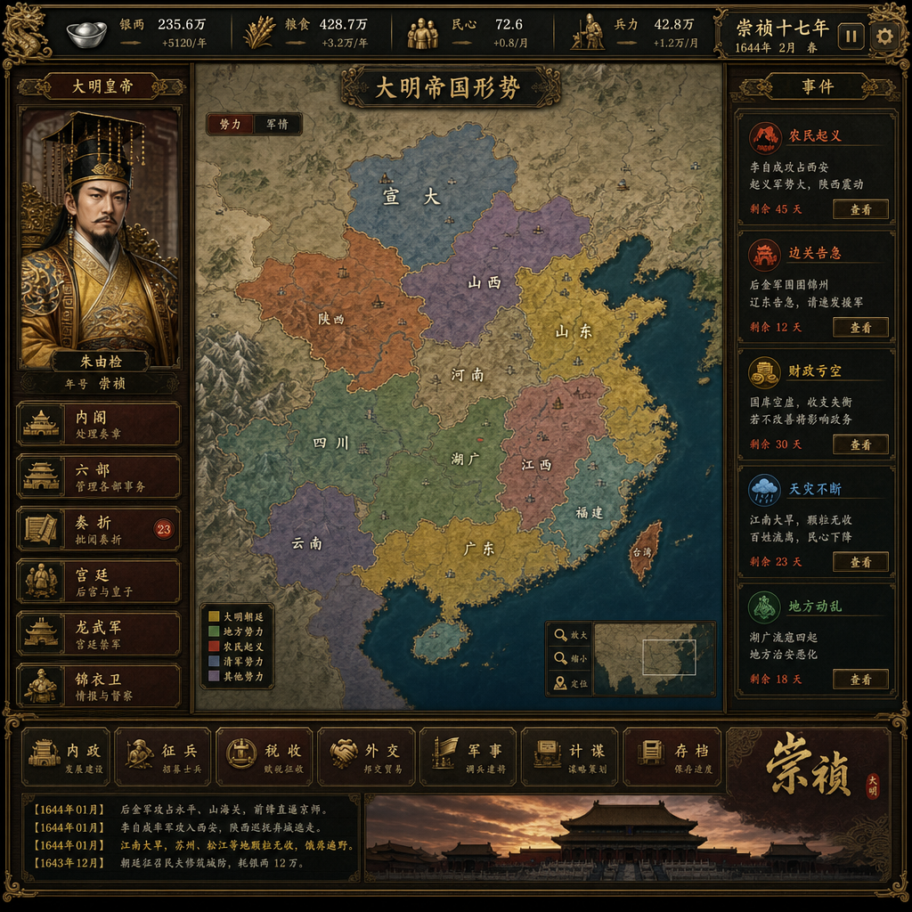 《历史模拟器:崇祯》游戏界面截图