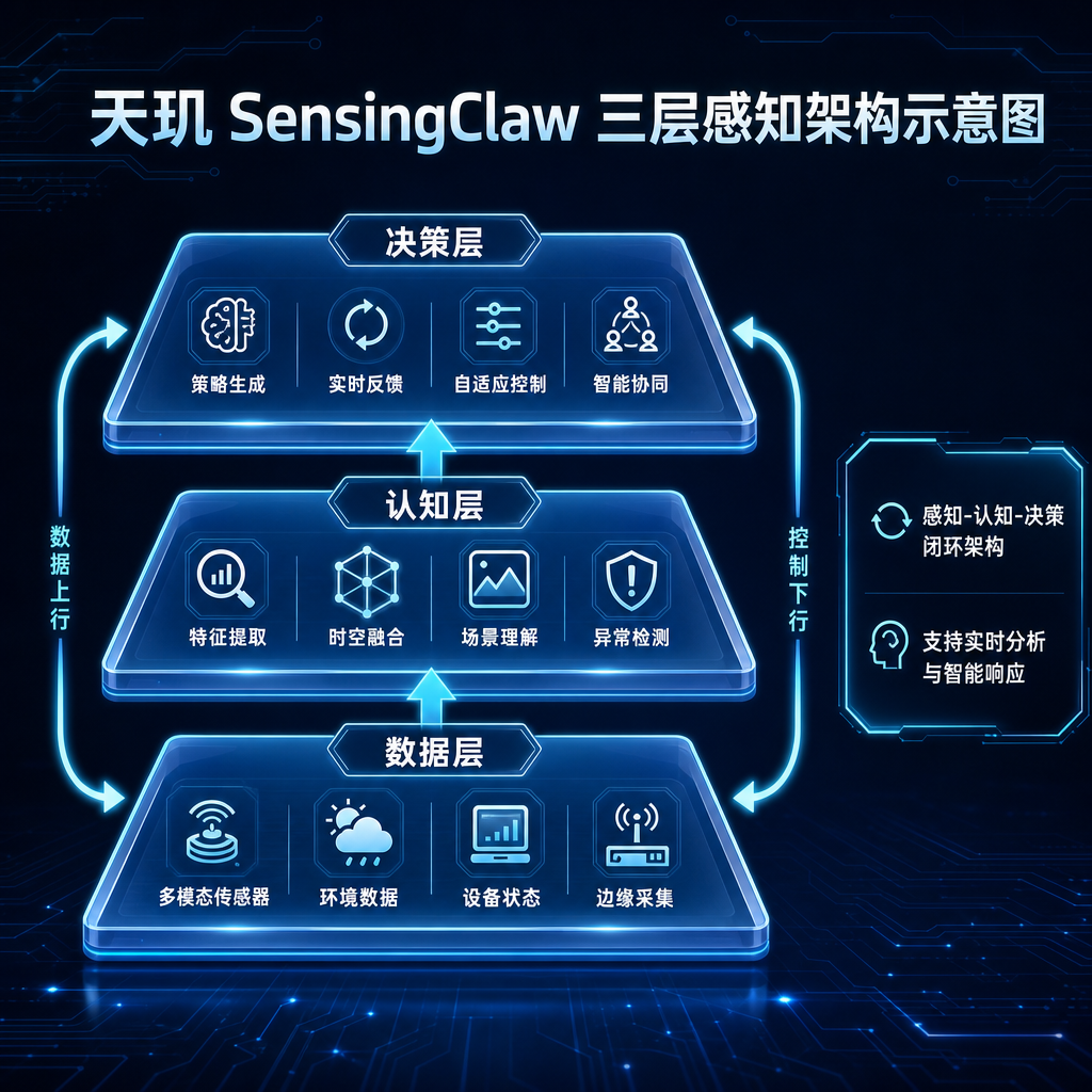 天玑SensingClaw三层感知架构示意图