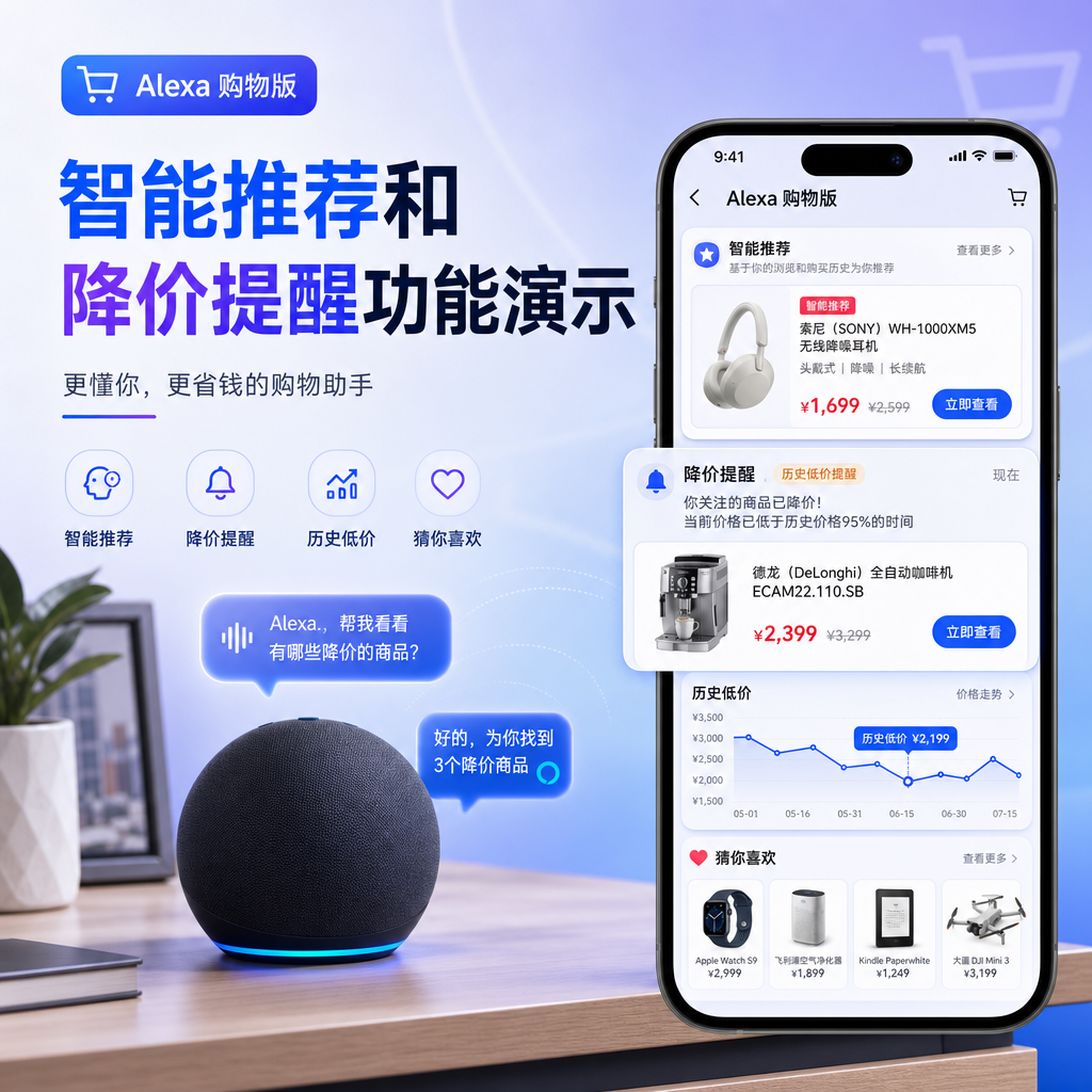 Alexa 购物版的智能推荐和降价提醒功能演示