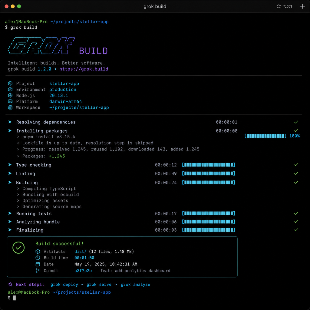 Grok Build CLI 界面截图